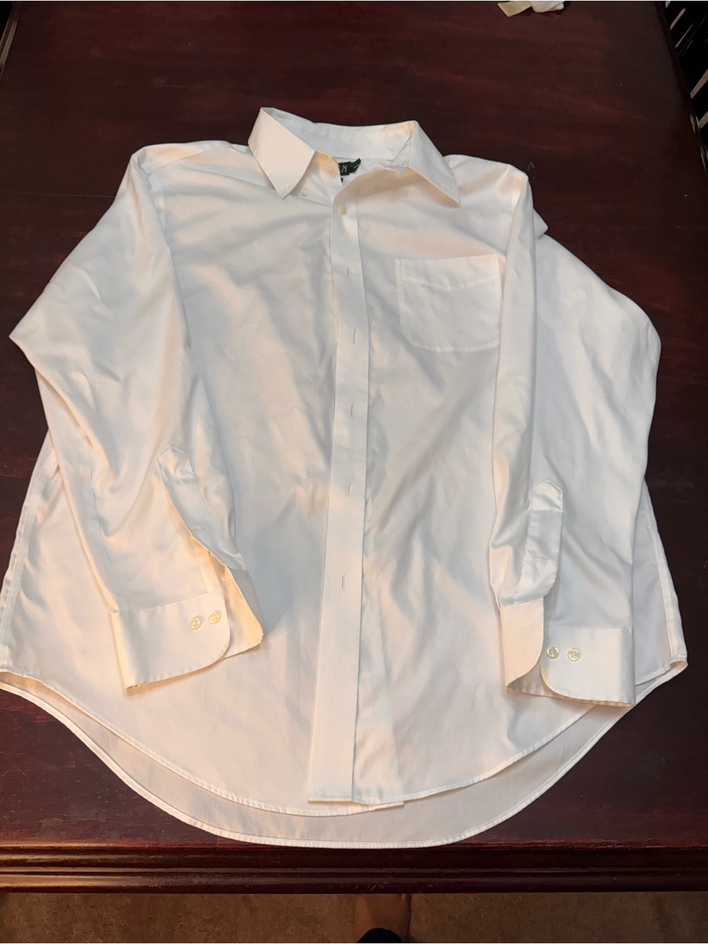 Ralph Lauren White Long-Sleeve Dress Shirt